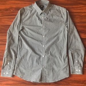 Green and white gingham long sleeve